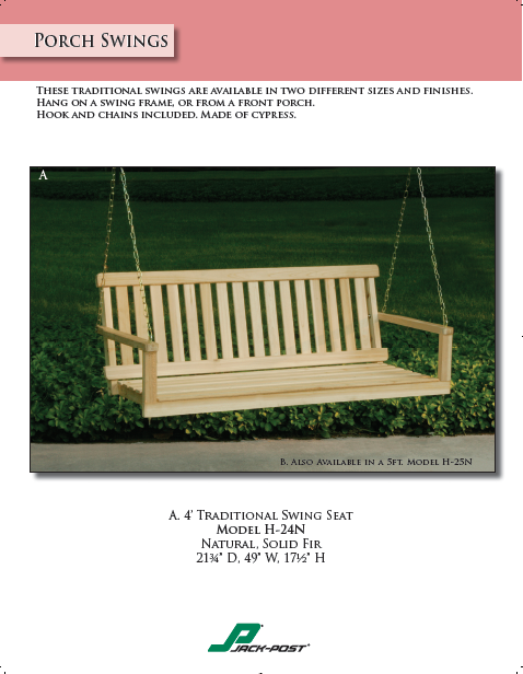 Jack Post Woodlawn Swing Frame in Bronze Finish